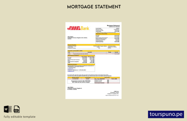 listo para imprimir Jamaica JMMB Bank Limited declaración de hipoteca Plantilla 